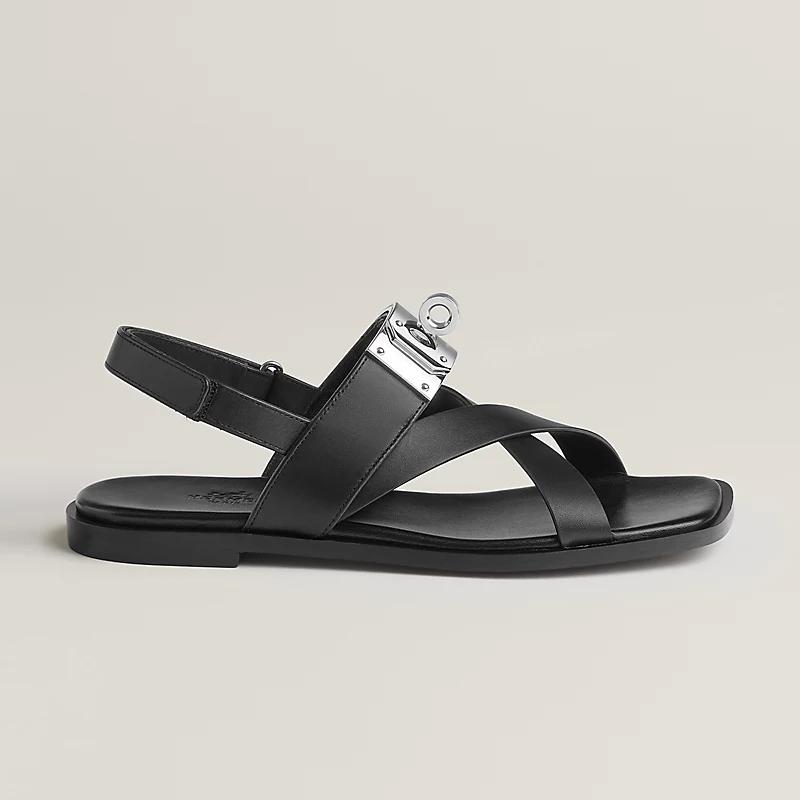 Giày Hermes Ines Sandal Nữ Đen